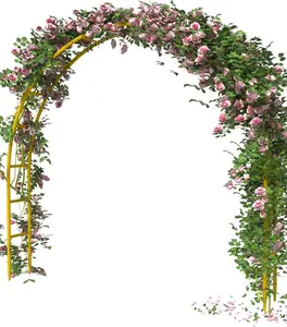 Metal Arch Backdrop Stand 7Ft Wide 7.7Ft High, Wedding Arch Frame for Wedding Decorations, Balloon Arch Stand with Base for Ceremony, Outdoor Garden Arch Trellis for Climbing ,