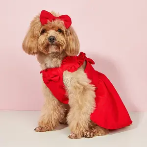 Fashionable Cute Bowknot Dog Clothes Puppy Dress Dog Clothes, Suitable for Small and Medium Dogs