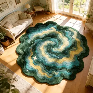 Modern Creative Starry Sky Pattern Carpet, Foldable Easy Care Plush Rug, Living Room Bedroom Decor, Casual Style, Decorative Area Rug