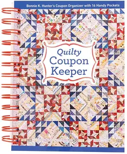 Quilty Coupon Keeper - Bonnie Hunter's Craft & DIY Organizer with 16 Labeled Pockets, Bonus Stickers to Organize Coupons