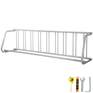 VEVOR 111\" Length Floor Bike Rack,  9 Holders All-Steel Grid Bike Rack, Single-Side Storage Stand for Garages Streets Yards