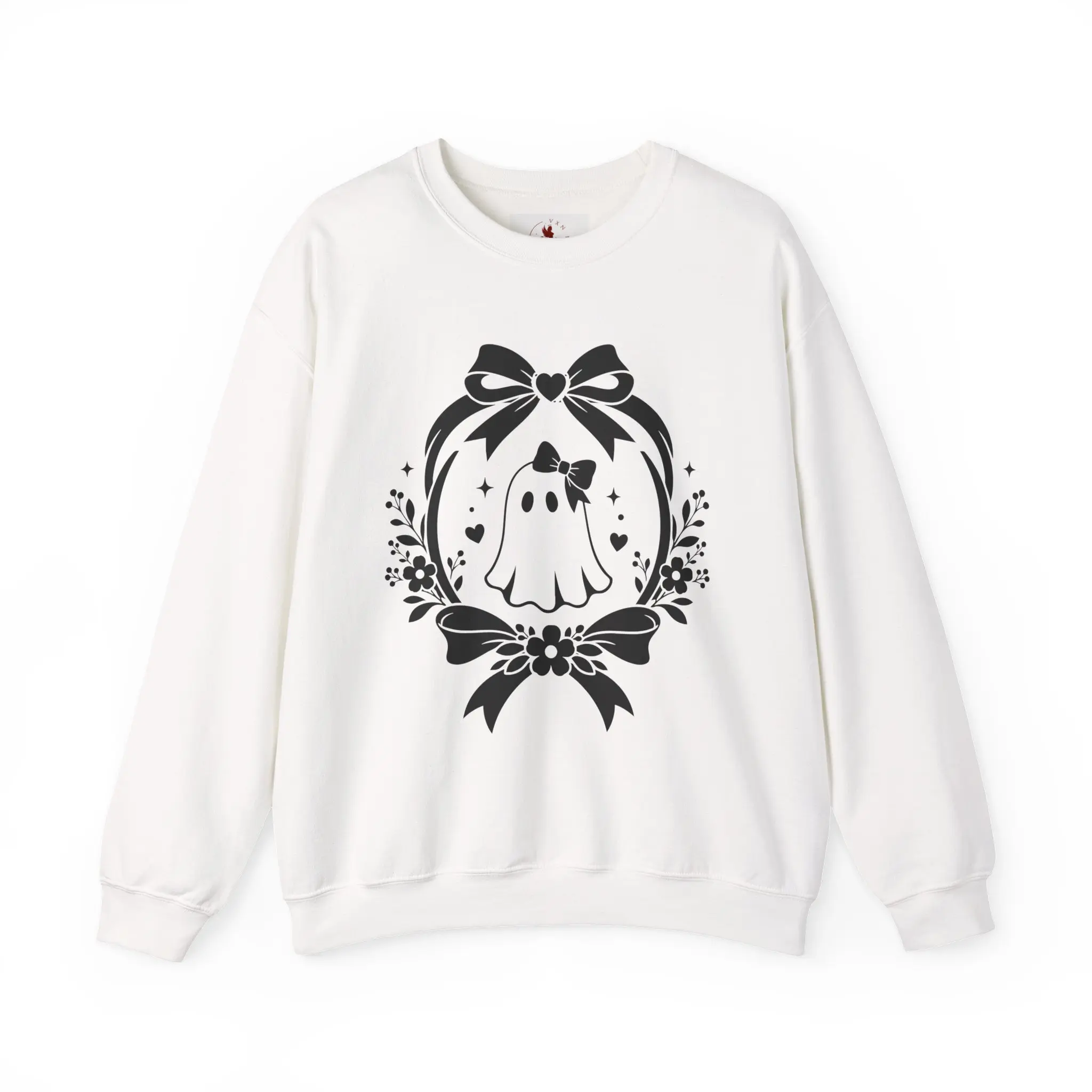 Cute Ghost Wreath sweatshirt | Halloween bow floral design