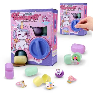 Children Unicorn Theme Mini Capsule Toy Machine, DIY Fun Twist Egg Puzzle Gift, Surprise Blind Box Doll Set, Suitable for Kids Aged 8+