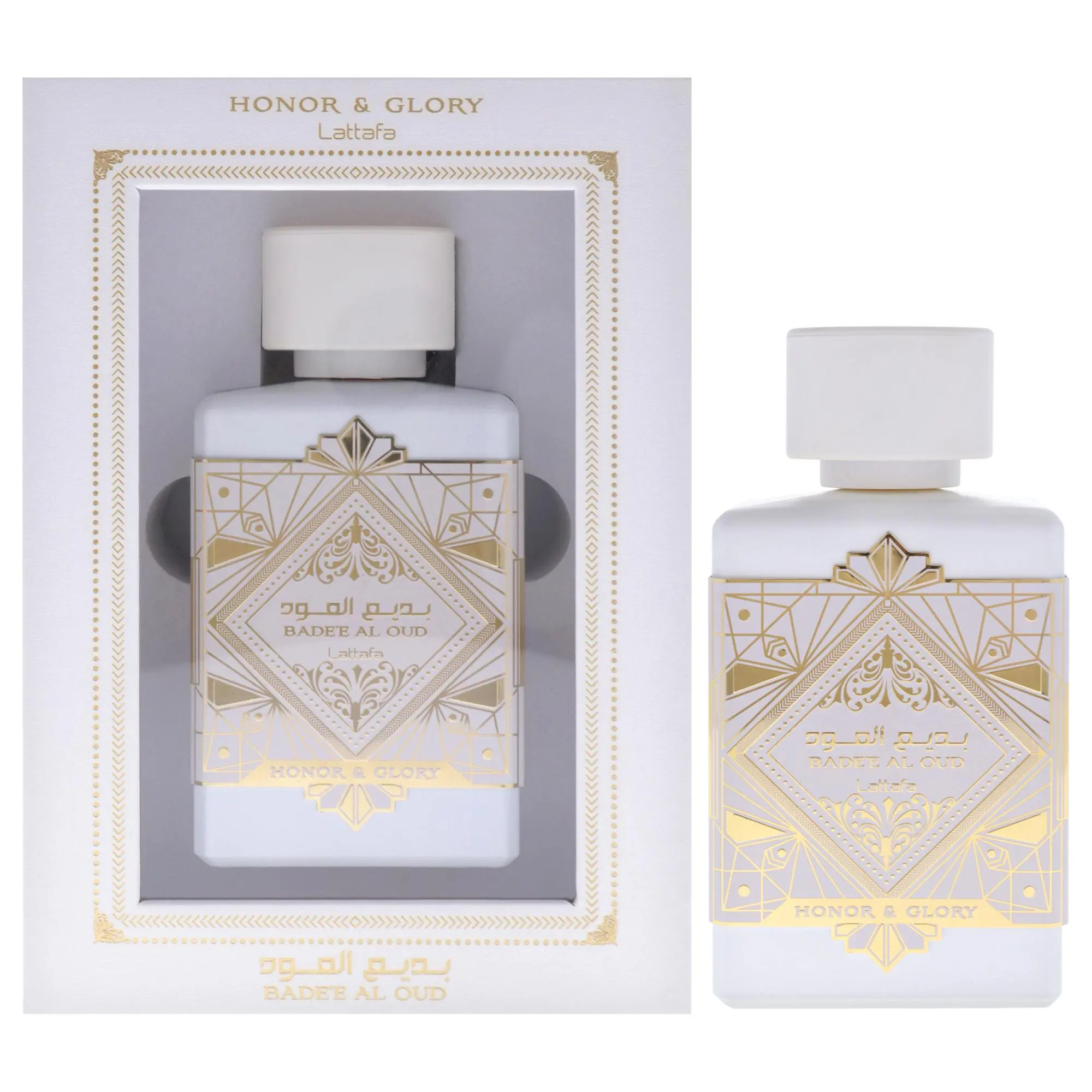 Lattafa Badee Al Oud Collection Honor And Glory Eau De Parfum Unisex — Pineapple, Creme Brulee, Cinnamon, 3.4 oz (100 ml) | sweet oud, lattafaamethyst oud edp perfume, lattafacreamy sweetness, turmeric, pineapple perfume, black pepper, benzoin, blue oud