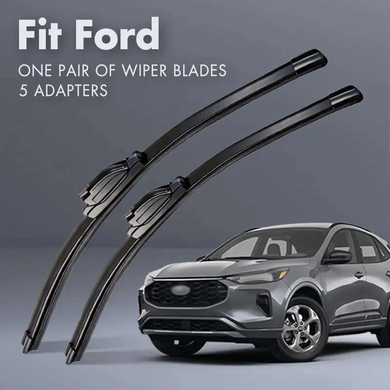 Fit Ford,Universal All-Season Windshield Wipers Ultra Quiet Frameless Blades, OEM Quality,Streak-Free 5 Adapters,  Easy Install Car Parts