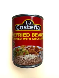 Frijoles Refritos Chicharron La Costeña 20.5 oz | La Costeña Refried Beans Seasoned with Chicharrón – 20.5 oz Can