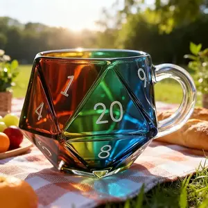 Unique Rainbow Dice Mug, Multi-Sided Coffee Cup, Vibrant Rainbow Colors, Perfect for Gamers and Collectors, Creative Gift Idea