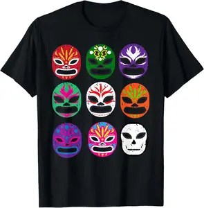Mexican Luchador Mask Tshirt - Lucha Libre Mask Design - Unique Gift Idea