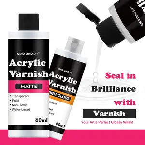 Acrylic Varnish Kit, 1 Count Water-based Sealer with Gloss & Matt Finish, Suitable for Wood, Clay, Paper, Metal, Plastic, Leather, Fabric Artworks