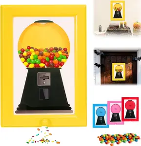 Candy Dispenser Frame, Candy Picture Frame Dispenser, Handy Candy Frame Dispenser, Picture Frame Candy Dispenser, For Candies, Nuts, Dog & Cat Treats, Suitable for Birthday & Holiday Gifts (Yellow)