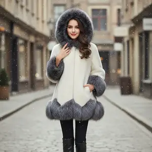 Women's Faux Fur Coat Medium and Long Length - Mink Down Fox Hair Jacket Warm Winter Outerwear Fashionable Elegant Style for Casual Party Office Wear Comfortable Soft Texture Premium Quality