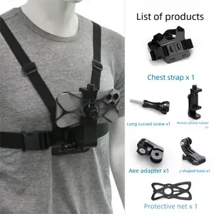 Chest Strap Cell Phone Holder|Head-mounted phone stand ,Adjustable phone holder,Outdoor Riding Chest Strap Portable Monitor Holder, First View Shooting Accessory For Skiing, Riding, Boating, Hunting, Sports