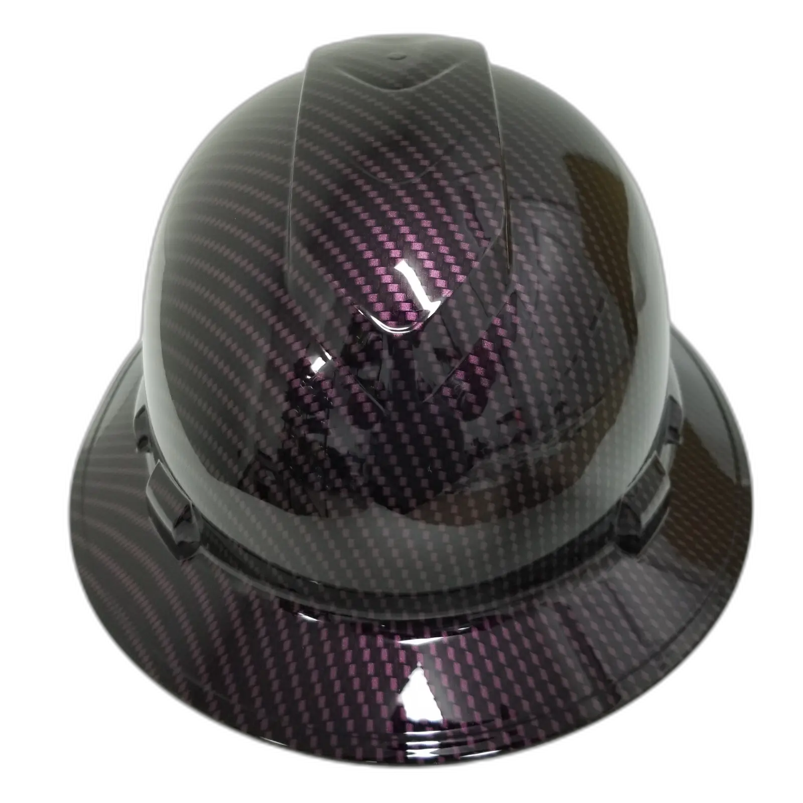 Deep Plum Purple Carbon Fiber - Custom Hydro Dipped Full Brim Hard Hat
