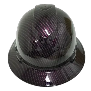 Deep Plum Purple Carbon Fiber - Custom Hydro Dipped Full Brim Hard Hat