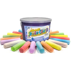 Thoughtfulness in Design Sidewalk Chalk for Kids 38 Pieces Bulk Jumbo Colored Dustless Washable Non-Toxic for Toddlers 1-3 Outdoor Indoor Chalkboard Blackboard