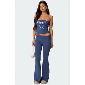 Edikted Women's Aiyana Fold Over Flared Leggings