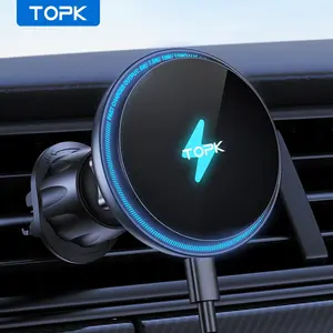 TOPK for Magsafe Car Mount Charger - 15W Fast Wireless Magnetic Charging Car Phone Holder for Air Vent for iPhone 16/15/14/13/12
