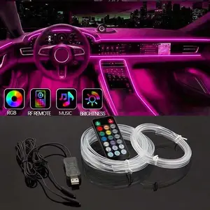 4 m/5 m LED Smart Interior Decorative Lights, EL Wiring-Free Neon Lights with USB-Driven Atmosphere Lights, Car Interior Ambient Lighting for Holiday, Party and Birthday Decor