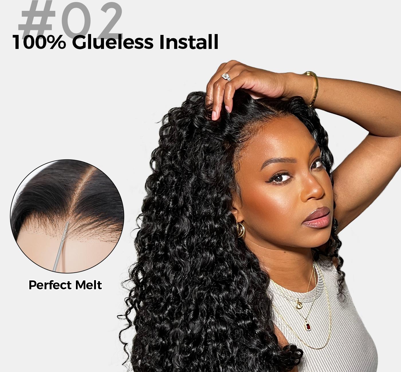 OQ HAIR 220% Density Pre Cut 9x6 TPart Lace Water Wave Wear Go Glueless Wigs With Drawstring Pre Plucked With Natural Hairline