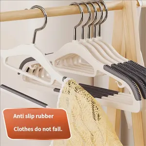 10-Piece Anti-Slip Wardrobe Hangers, 360-Degree Rotating Hooks, Ultra-Thin Plastic Design, Space Saving, Suitable for Dry & Wet Clothes