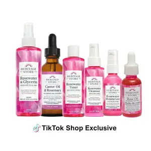 The Beauty Enthusiast - Castor Oil & Rosemary, Rosewater Cleanser, Rosewater Toner, Rosewater Moisturizer, Rose Oil, Rosewater & Glycerin