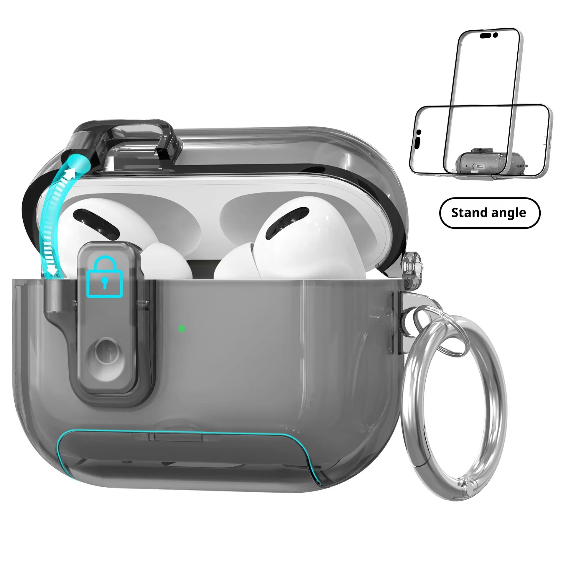 Suitable for AirPods Pro 2 protective case, transparent pop-up cover, AirPods 4th generation, AirPods Pro 3 earphone protective case, anti-drop, stylish, simple