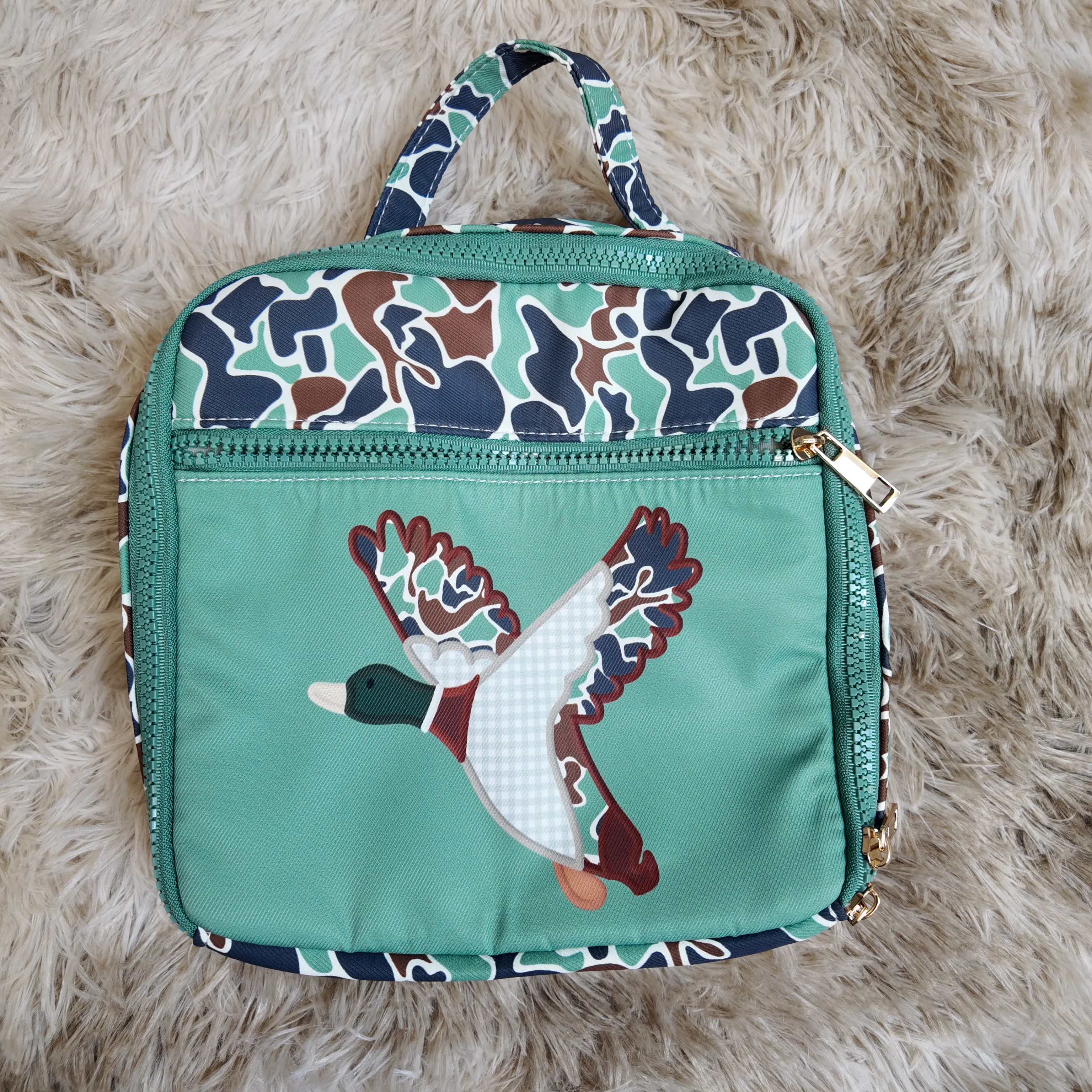 Boys Duck Camo Print Lunch Box, Portable On-the-Go Food Container for Kids, School & Lunch Outings, Animal Print, Everyday Use, Packing Lunch For My Kid