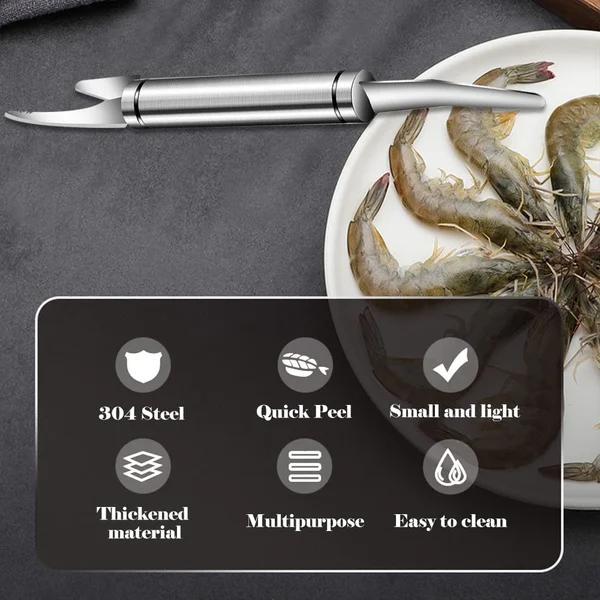 5 in 1 Multifunctional Shrimp Cleaner Knife, Portable Double-Headed Stainless Steel Shrimp Peeler, Professional Efficient Shrimp Deveiner Tool, Fish Scaler Seafood Sheller Cleaner, Easy Intestine Cleaning Tool, Seafood Tool for Kitchen, Utensils & Gadgets