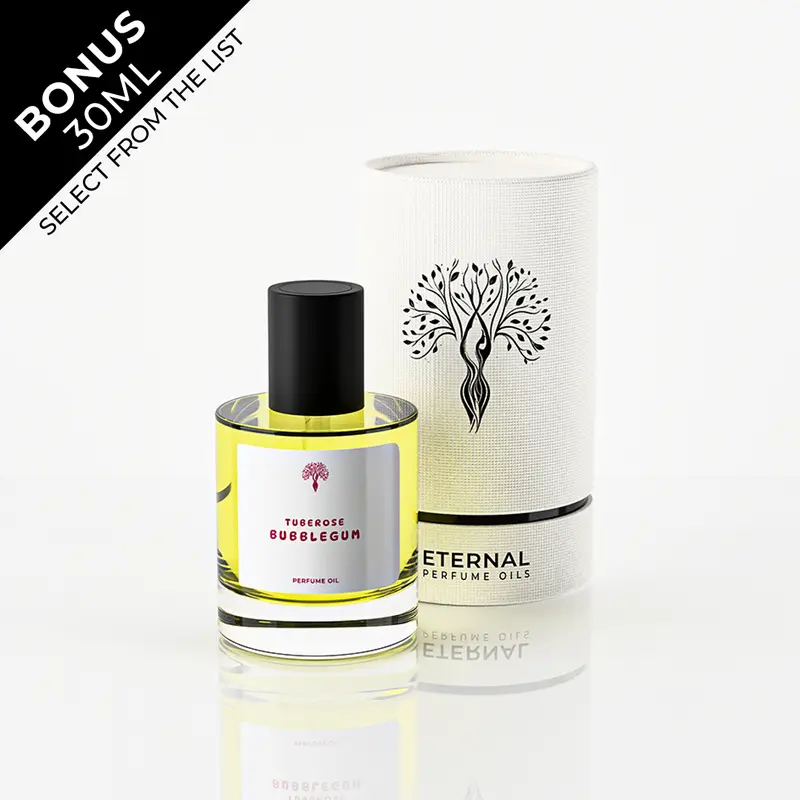 Eternal Perfume Oils – Tuberose Bubblegum Perfume Oil for Women | 50ml with Bonus 30ml Bottle of Your Choice