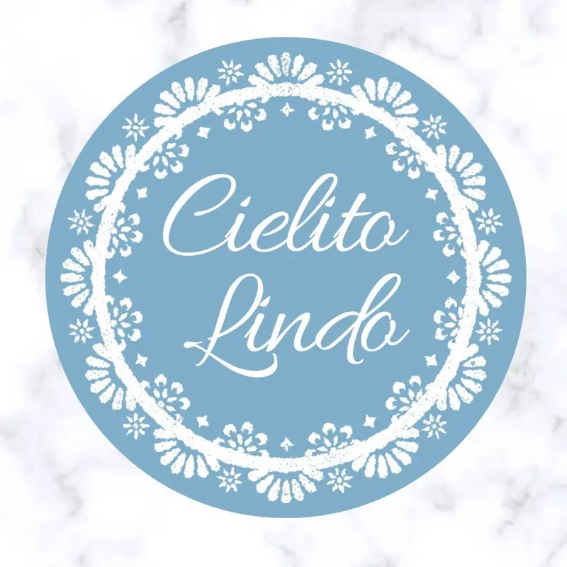 Blue Cielito Lindo Baby Shower Stickers Party Favor Labels Mexican Talavera Theme Papel Picado Matte or Glossy Finish