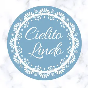 Blue Cielito Lindo Baby Shower Stickers Party Favor Labels Mexican Talavera Theme Papel Picado Matte or Glossy Finish