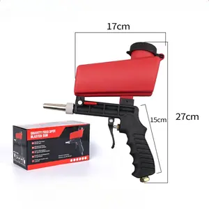 Portable ergonomic  machine for removing paint and rust, featuring adjustable gravity feed and compatibility with various abrasive  . sandblasting tools