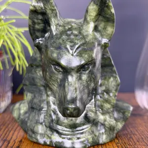 Xiuyan Jade Anubis Crystal Carving