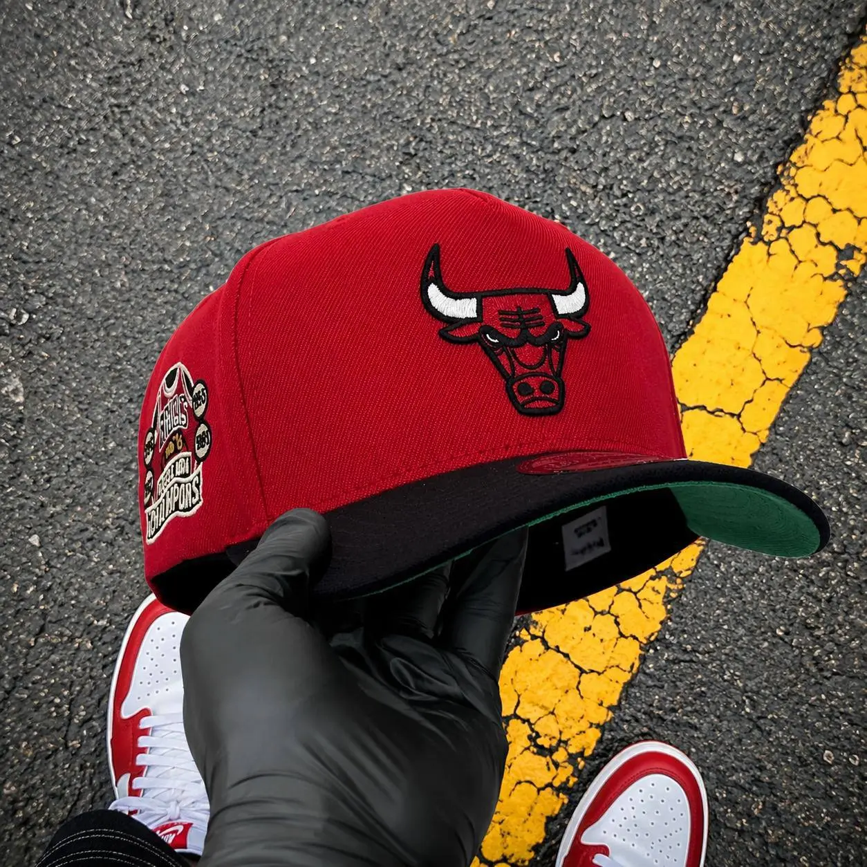 New Era Chicago Bulls 9forty Red Flat Bill Cap Premium Embroidered Bull Logo NBA Fitted Baseball Hat Unisex