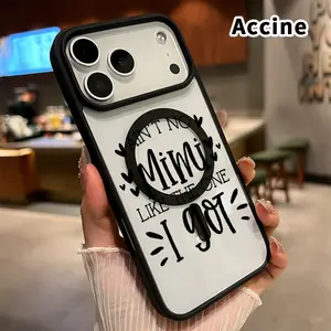 Compatible with iPhone 17 16  Pro Max Plus 15 14 13 12 11 Air E Magnetic Case Unique Mimi Tribute Pattern Acrylic Transparent Four Corner Shock-absorbing Airbag Smartphone Cover