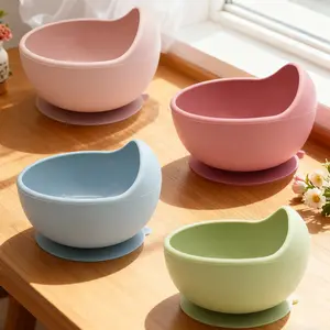 Baby Silicone Feeding Bowl, First Stage Baby Food Container, Large Suction Base, Ideal for Infants & Toddlers, Durable & Safe Material, Durable Utensils Tableware
