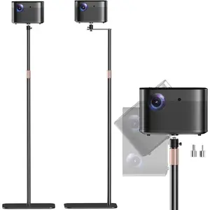 Universal Projector Stand - Height Adjustable & 360? Rotatable Floor Stand with (1/4", M4, M6) Screw Multi-Size Projectors, Heavy-Duty Carbon Steel Base - Compatible with Projectors, Cameras & Webcams for  & Office