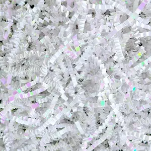 200g(7oz) crinkle paper filler grass Cushion Paper Streamer for  Box and Basket On Christmas Wedding Birthday Bridesmaid( White)