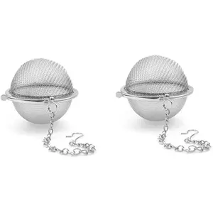 2PCS Tea Infusers for Loose Leaf Tea - 304 Stainless Steel Strainers & Tea Balls for Flavoring Herbal Spices & Seasonings