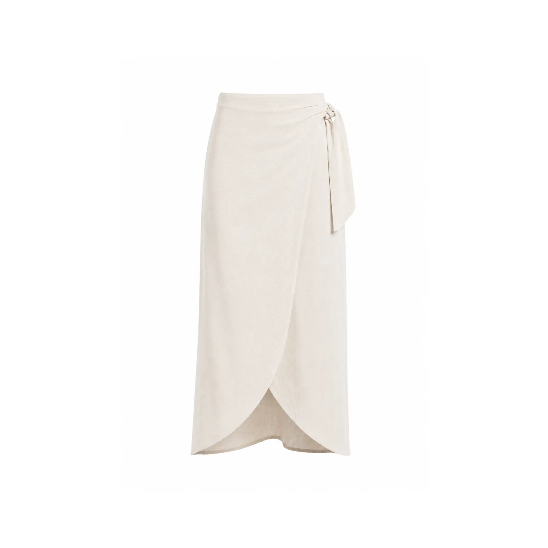 Kiara Beige Linen Wrap Skirt
