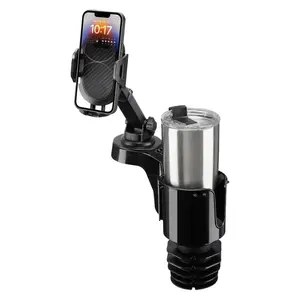 Car Cup Holder with 360 °     Rotation Cellphone Mount Fits 18-40oz Mugs Adjustable Plastic Material Car Accessories Smartphone Stand