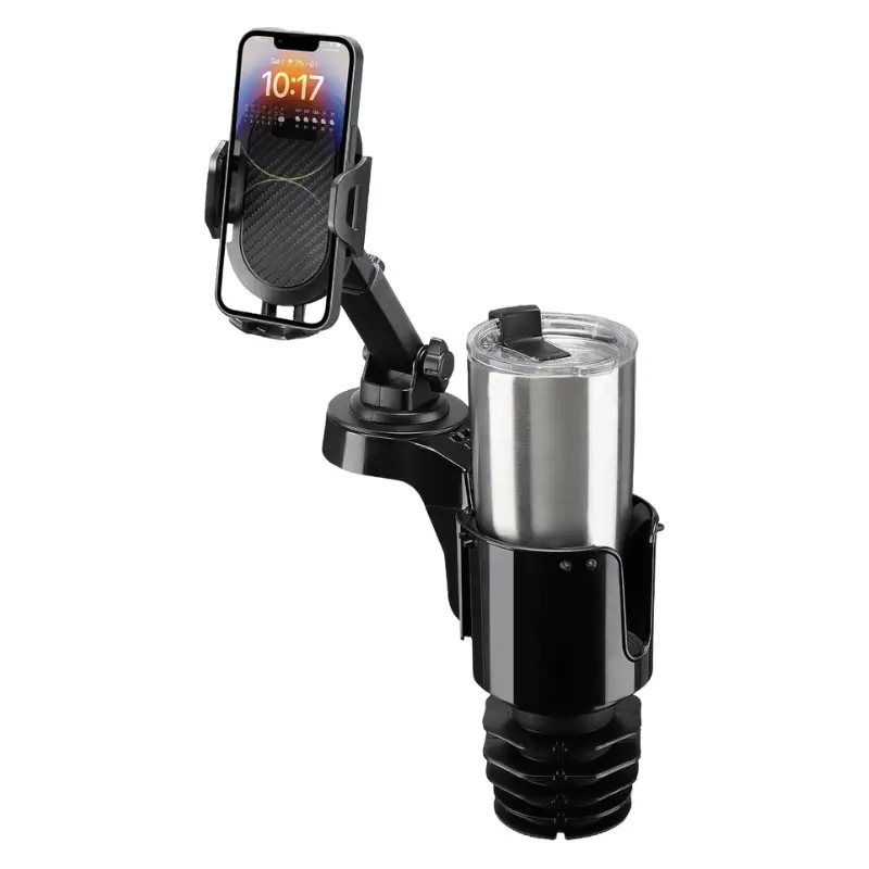 Joytutus Car Cup Holder with 360° Rotation Cellphone Mount Fits 18-40oz Hydro Flask YETI Mugs Adjustable Plastic Material Car Accessories Smartphone S