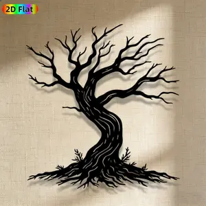 1pc Avant - Garde Gnarled Tree Metal Wall Art, Avant - Garde Gnarled Tree Statue Mural, Iron Craft, Perfect for Living Room, Garden, Patio Wall Decor, Intricate Craftsmanship, Artistic Metalwork, Halloween Decor, Ideal Gift for Trend Seekers