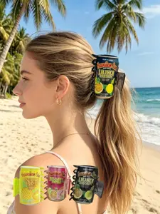Hawaii Sunlight Drink Can Hair Clip, Non-Slip Strong Hold Acetate Hair Clip for Women Girls, Cute Novel Design, Beach Vacation Essential