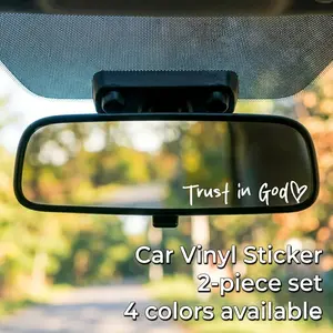 2pcs Trust in God Car RV Motorcycle Rearview Mirror Stickers, Sticker for Cars, Creative Faith in Jesus Design, Durable & Stylish Decorative Accessories
