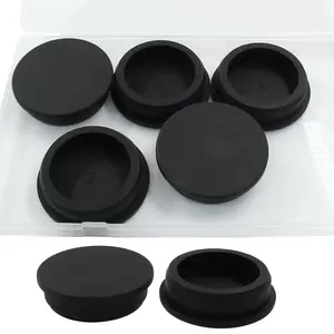 5Pcs Black Waterproof Flexible Silicone Rubber Plug for 2 Inch Round Holes, Rubber Stopper Seal End Caps for Tube Pipe Sink Overflow Bathtub Jet Covers