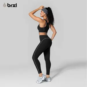 BRXL【Discount for live】High-Waist Yoga Leggings - Side Stripe Workout Pants with Gusset & Brushed Fabric​#BrxlGrit-brxl-1