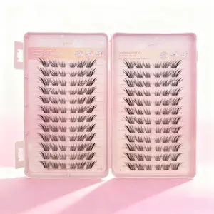Self Adhesive Cluster Lashes 144Pcs, Diy False Eyelashes - Natural Wispy & Anime Style Lash Clusters, No Glue Needed DIY Lash Extensions, C-Curl Individual Lashes, Mixed Lengths with Bottom Lash Clusters for Home Makeup Eyelash Extension