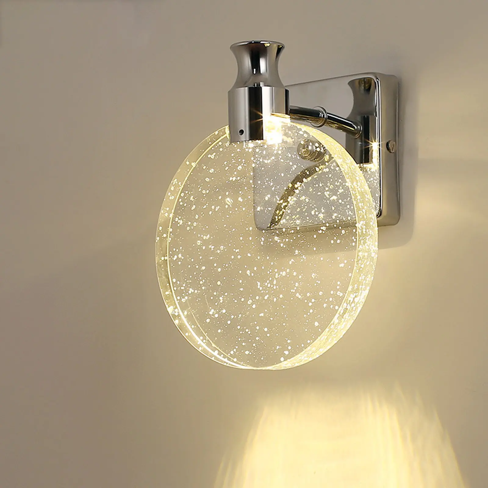 1PC，Silver Color Creative Minimalist Bubble Crystal Wall Lamp, Modern Hallway Light, Decorative Lighting for Bedroom, Study Room, Corridor Entrance, Indoor Wall Light, Decoration Lamp