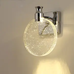 1PC，Silver Color Creative Minimalist Bubble Crystal Wall Lamp, Modern Hallway Light, Decorative Lighting for Bedroom, Study Room, Corridor Entrance